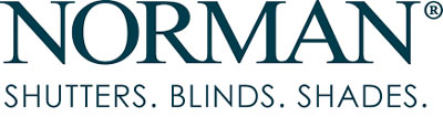 Norman USA shutters blinds shades logo all font no graphic.